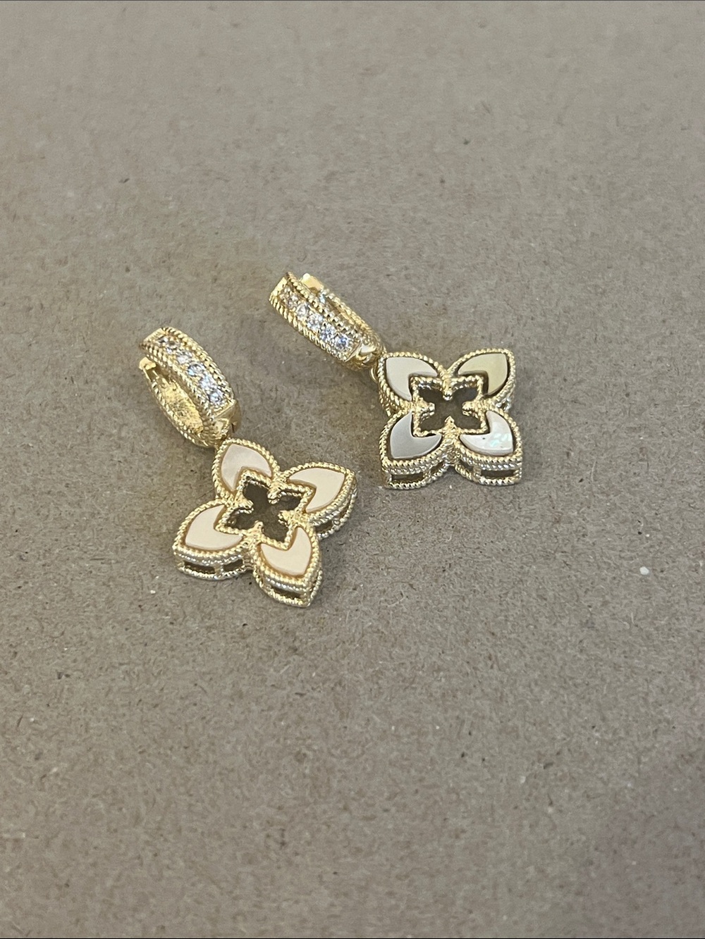 Gold Flower Drop Earrings - Elegant Floral Dangle
